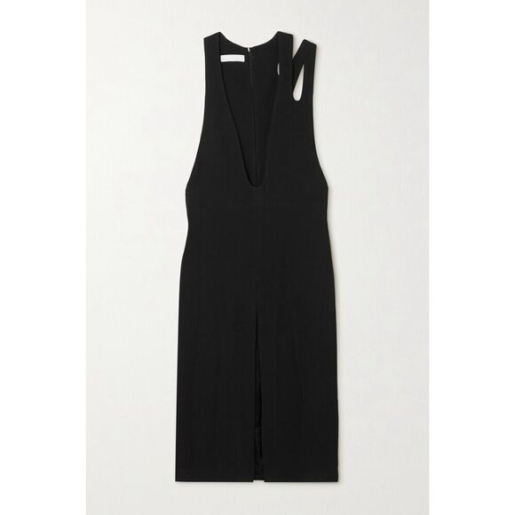 Maximilian NWT Streamline Sleeveless Midi Dress in Black Size 10 - Picture 1 of 11